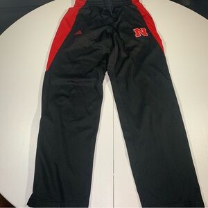 Adidas Climawarm Mens Black And Red Nebraska College Track Joggers Size Small
